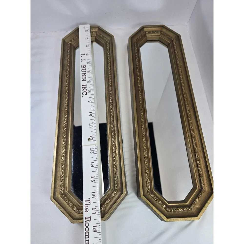 VTG 1973 HOMCO Home Interiors Gold Wall Mirrors Pair Ornate Hollywood Regency